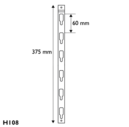 Ganchera Plastica Exhibidora 6 posiciones sin Porta precio H108 - Imagen 2