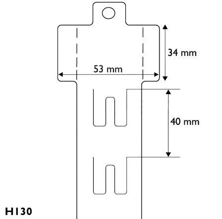 Ganchera Plastica Exhibidora 12 posiciones prepicada H130 - Imagen 2