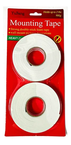 Cinta Doble Faz Objetos Pesados 15mm X 2.4mts pack x2