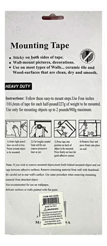 Cinta Doble Faz Objetos Pesados 15mm X 2.4mts pack x2 - Imagen 3