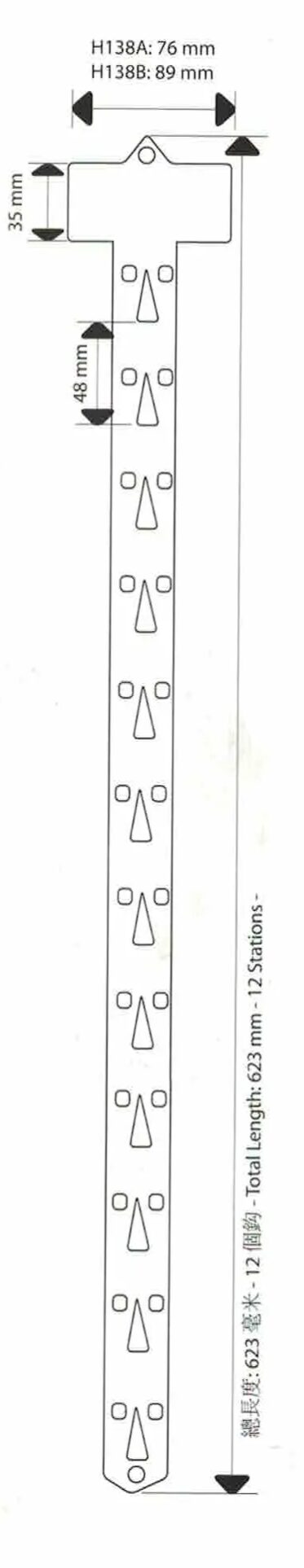 Ganchera Plastica Exhibidora 12 posiciones H138A - Imagen 2