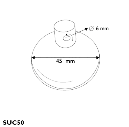Chupón 45mm Doble ventosa, con perforación para gancho - Imagen 2
