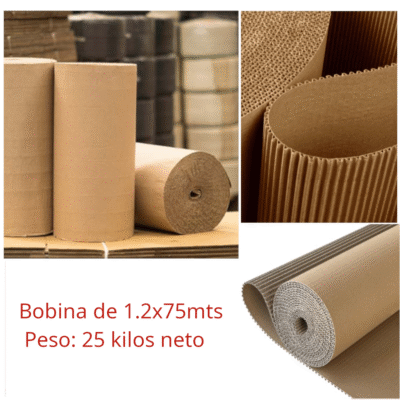 Carton Corrugado rollo de 1.2x75mts