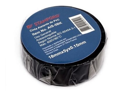 Cinta aisladora Negra 18mmx18Mts Pack 10und