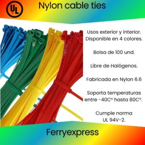 Amarra 4.8x300mm Color Bolsa de 100 und