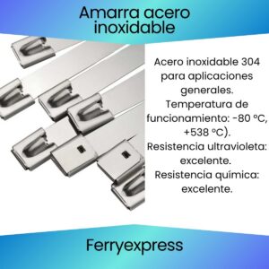 Amarra acero Inox 304 7.9x520mm Bolsa de 100 und